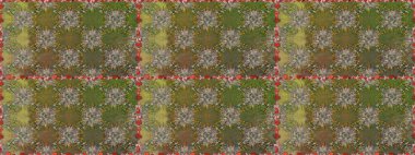 Raster illüstrasyonu. Asya tekstil tarzında. Kahverengi renkli çiçekler. Kusursuz çiçek deseni. Raster illüstrasyonu.