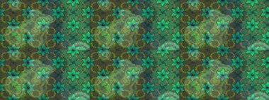 Çiçeksel fantezi tasarımı ve parlak bir arka plan çizimi. Düz Çiçek Elementleri Tasarımı. Renkli Bahar Teması çizim şablonu.