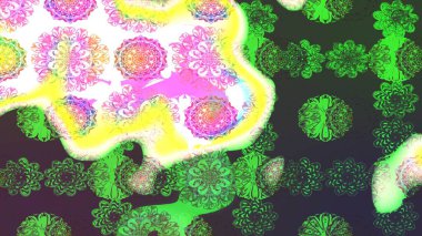 Renkli Yaz Temalı eskiz kalıbı. Modaya uygun kumaş deseni. Düz Çiçek Elementleri Tasarımı. Sevimli çiçek raster deseni.