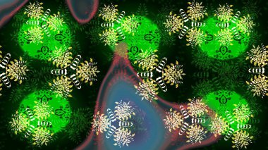 Çiçekli karalama şeklinde Raster çiçek deseni. Yeşil ve mavi renkte çiçekler. Nazik, sevimli çiçek arkaplanı..