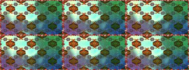 Kusursuz çiçek deseni. Renkli Bahar Temalı Kusursuz Arkaplan. Güzel kumaş deseni. Düz Çiçek Elementleri Tasarımı. Raster illüstrasyonu. Asya tekstil tarzında.