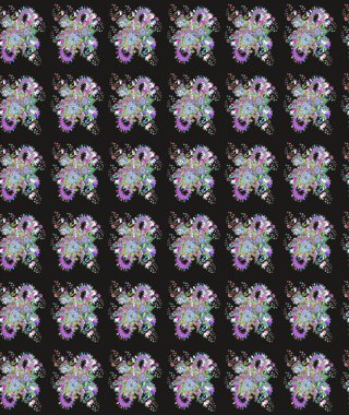 Çiçekli zambakların eskiz geçmişi. Parlak çiçekli kolaj çiçekleri gridir. Çiçek tasarımı için inanılmaz kolaj cennet tarzı..