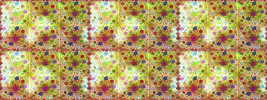 Suluboya, elle çizilmiş. Sarı üzerine çiçekler. Raster hisseleri. Kusursuz arkaplan deseni.