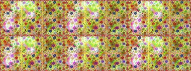 Düz Çiçek Elementleri Tasarımı. Çiçek deseni. Renkli Bahar Temalı Kusursuz Arkaplan. Raster pürüzsüz Güzel kumaş deseni.
