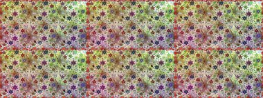 Çiçeklerle suluboya desenli çiçek deseni. Raster illüstrasyonu. Tarafsız ve bej renklerde Asyalı tekstil.