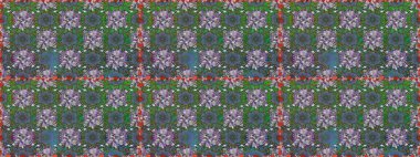 Tişörtsüz arka plan deseni. Tropik çiçekler. Yeşil ve gri renkte çiçekler.