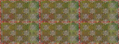 Moda baskısı, albüm, ambalaj kağıdı ve duvar kağıdı için zarif dekoratif süslemeler. Raster illüstrasyonu. Kahverengi renkte sevimli çiçekler. Küçük çiçekli basit, pürüzsüz desen..