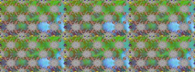 Sabıka fotoğraflarında, bebek kıyafetlerinde, duvar kâğıtlarında, paket kutularında falan kullanılabilir. Raster. Zarif, parlak ve kusursuz yeşil çiçek deseni tasarımı.