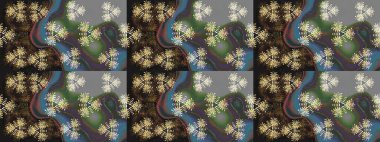 Küçük çiçekteki sevimli çiçek deseni. Güzel karalamalı çiçek desenli çizim. Raster illüstrasyonu. Güzel kumaş deseni.