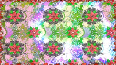 Küçük çiçekte güzel bir desen var. - Tarafsız ve yeşil çiçekler. Çiçek kompozisyonu. Raster deseni. Çiçek arkaplan. Doğa. Çiçek kolajı.