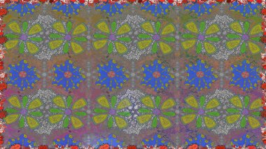 Raster resim. Çiçek desenli çiçek ve yaprakları ile. Sevimli küçük çiçek desenle.