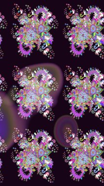 Çocuk stili. Renkli Bahar Teması eskiz kalıbı. Çiçekli eskiz arkaplanı. Düz Çiçek Elementleri Tasarımı.