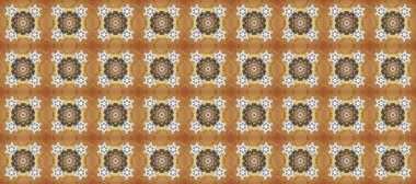 Doğum günü kartı, davetiye ya da afiş için iyidir. Bej, kahverengi ve gri renklerde altın. Dekoratif simetri arabesk. Kusursuz ortaçağ çiçek deseni. Raster illüstrasyonu.