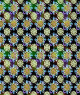 Parlak bir arka plan sorunsuz desen çiçek fantezi tasarım. Düz Çiçek Elemanları Tasarım. Renkli Bahar Teması kesintisiz desen Arka Plan.