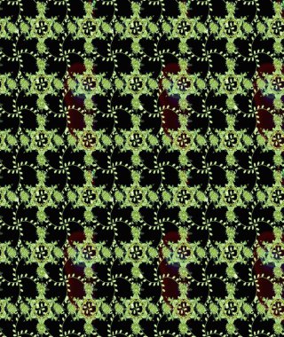 Siyah ve yeşil renkli çiçekler. Raster düz çiçekleri pürüzsüz desen. Tasarım hediye paketi, tebrik kartları, posterler ve afiş tasarımı.