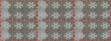 Raster illüstrasyonu. Kusursuz çiçek deseni. Gri ve kahverengi renkli çiçekler. Asya tekstil tarzında. Raster illüstrasyonu.