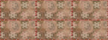 Vadinin çiçekleri bej ve kahverengi renklerde. Raster dikişsiz çiçek deseni.