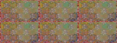 Şirin çiçekli kusursuz desen ve kahverengi renklerde yapraklar suluboya çiçek deseni, duvar kağıdı, kart veya kumaş için fayanslı. Raster illüstrasyonu.