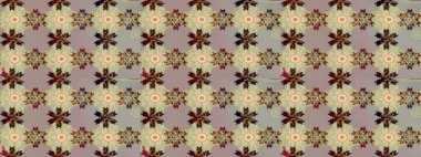 Ağaç dallı bahar çiçekleriyle desen, gri renklerde ve çiçek siluetiyle nötr renkler. Raster deseni.