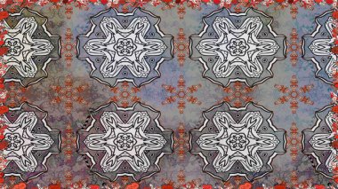 Çiçek ve yapraklı çiçek deseni. Küçük çiçekli şirin bir desen. Raster illüstrasyonu.