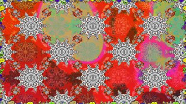 Raster Henna dövme stili. Tekstil, tebrik kartı, boyama kitabı, telefon kılıfı baskısı için kullanılabilir. Etnik Mandala süsü. Hint çiçekli desenli şal desenli..