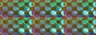 Çiçeksiz desenli arka plan. Renkli Bahar Temalı Kusursuz Arkaplan. Düz Çiçek Elementleri Tasarım Raster illüstrasyonu. Yeşil renkte çiçekler.