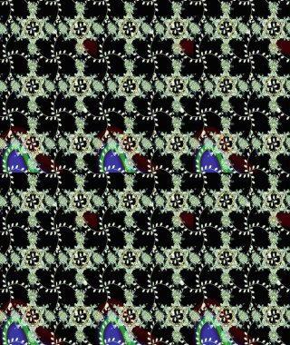 Düz Çiçek Elementleri Tasarımı. Siyah ve nötr renklerde çiçekler. Raster illüstrasyonunda kusursuz çiçek deseni. Renkli Bahar Teması Kusursuz Arkaplan.