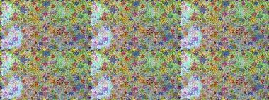 Eski usul. Kumaş, tekstil, duvar kağıdı baskısı için. Miles Fleur, süslü püslü bir süs. Kusursuz bir geçmişi var. Raster illüstrasyonu. Tomurcukları papatya çiçekleri olan sevimli bir çiçek deseni..