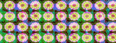 Çiçek izi. Çiçekler suluboya tarzında yeşil ve sarı renklerde. Suluboya kusursuz desen.