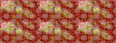 Şirin çiçekler. Satır seamless modeli. Rasterleştirme Trendy kumaş deseni.