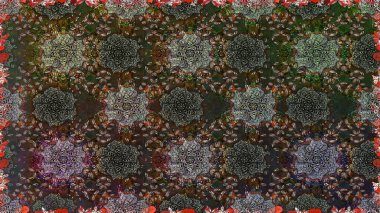 Raster illüstrasyonu. Modaya uygun kumaş deseni. Kusursuz Tony kumaş deseni. Küçük çiçekte sevimli çiçek deseni var..