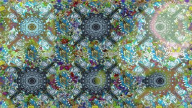 Güzel kumaş deseni. Raster illüstrasyonu. El çizimi. Çiçekler, dallar, otlar ve çiçekler.