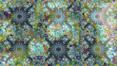 Raster illüstrasyonunda kusursuz çiçek deseni. Suluboya tarzında tarafsız ve mavi renkte çiçekler.