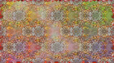 Kahverengi ve bej renkli çiçekler. Raster illüstrasyonunda kusursuz çiçek deseni.