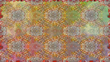 Suluboya, elle çizilmiş. Kahverengi ve nötr renklerde yaprakları olan yabani çiçekler. Raster illüstrasyonu. Kusursuz arkaplan deseni.