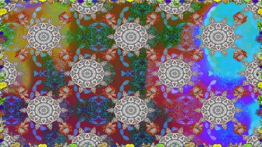 Parlak elementlerin. El çizimi Raster çizimi. Duvar kağıdı, web sayfası arka planı, ambalaj kağıdı, davetiye, broşür, afiş veya web sitesi için kusursuz çiçek deseni kullanılabilir.