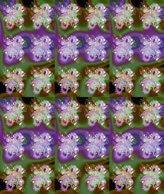 Arkaplan dokusu, duvar kağıdı, yeşil ve kahverengi renkli çiçek teması. Kabile sanatı boho baskısı, klasik çiçek arkaplanı. Soyut etnik raster pürüzsüz desen.