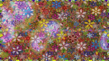 Kusursuz bir arka plan modeli. Raster - stok. Suluboya, elle çizilmiş. Vadinin çiçekleri kahverengi ve yeşil renklerde.