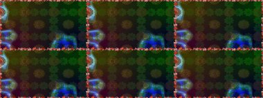 Gri renkli etnik çiçeklerle kusursuz bir desen. Asya Tekstil 'inde Raster Çiçek İllüstrasyonu.