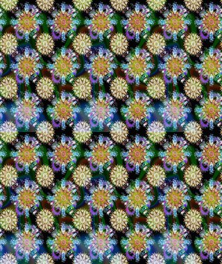 Tarafsız ve mavi renkte çiçekler. Düz Çiçek Elementleri Tasarımı. Renkli Yaz Temalı Kusursuz Arkaplan. Raster illüstrasyonunda kusursuz çiçek deseni.