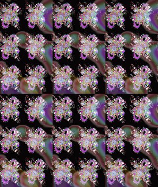 Siyah ve kahverengi renkte çiçekler. Renkli Bahar Temalı Kusursuz Arkaplan. Düz Çiçek Elementleri Tasarımı. Sevimli çiçek raster deseni.