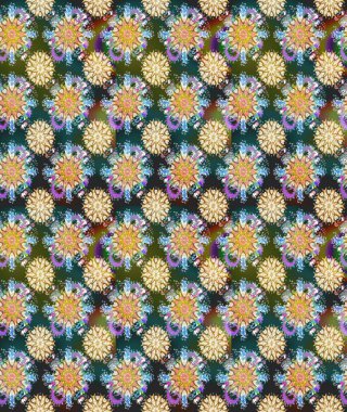 Yumuşak, bahar çiçekli arka plan. Yeşil ve bej renkli çiçekler. Raster çiçek desenli ve çiçekli..