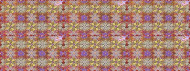 Tarafsız ve kahverengi renklerde etnik çiçeklerle kusursuz bir desen. Raster Çiçek İllüstrasyonu güzel tekstil..