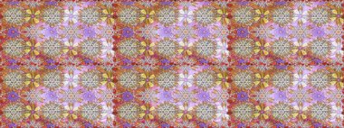 Sevimli çiçek raster deseni. Tarafsız ve kahverengi renkte çiçekler. Renkli Bahar Temalı Kusursuz Arkaplan. Düz Çiçek Elementleri Tasarımı.