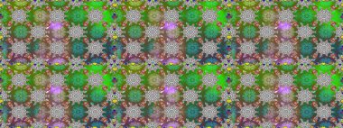 Hediye ambalaj kağıdı, tebrik kartları, posterler ve pankart tasarımı. Raster düz çiçekleri pürüzsüz desen. Yeşil renkte çiçekler.