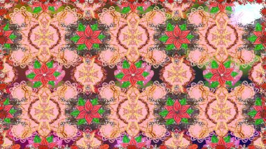 Raster illüstrasyonu. Kusursuz çiçek deseni duvar kâğıdı olarak kullanılabilir. Tarafsız ve pembe renkte çiçekler.