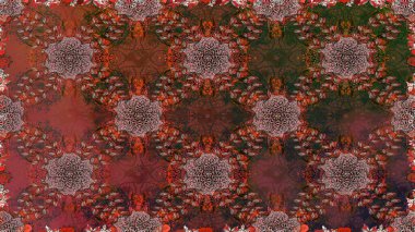 Kahverengi ve gri renkte yaprakları olan yabani çiçekler. Suluboya, elle çizilmiş. Kusursuz bir arka plan modeli. Raster illüstrasyonu.