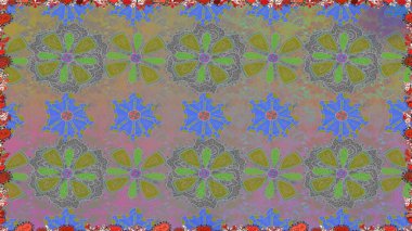 Modern çiçek arkaplanı. Parlak renkli çiçeklerle ve gri ve nötr renklerde yapraklarla şaşırtıcı, pürüzsüz çiçek deseni. Moda baskıları için zarif bir şablon. Halk stili.