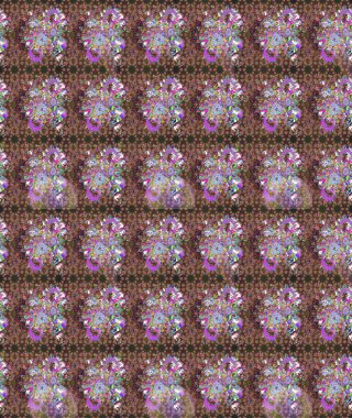 Renkli Yaz Temalı eskiz kalıbı. Raster Illustrasyon 'daki Çiçek Deseni' nin son moda çizimi. Düz Çiçek Elementleri Tasarımı. Kahverengi renkte çiçekler.