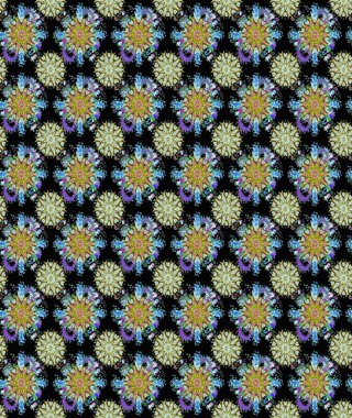 Siyah ve nötr renklerde etnik çiçeklerle kusursuz bir desen. Raster Çiçek İllüstrasyonu güzel tekstil..